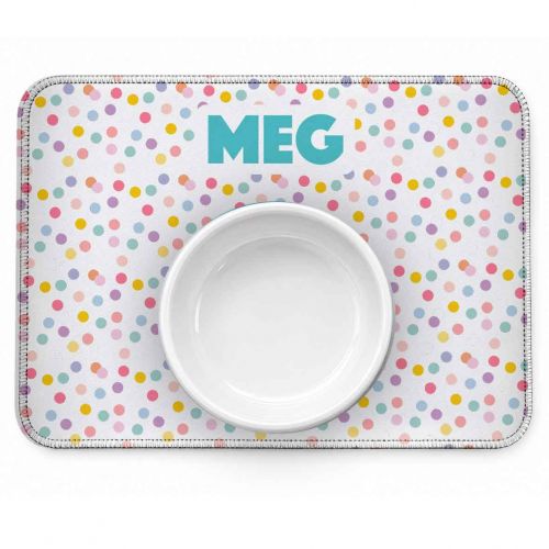 Tapete Individual Antiderrapante Personalizado para Comedouro ou Bebedouro ? Confetes