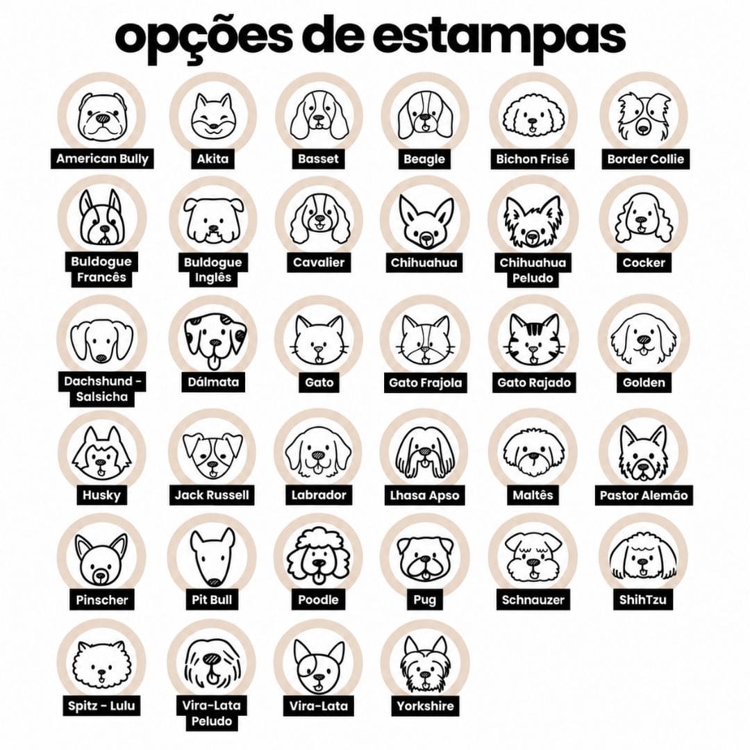 Tapete Individual Antiderrapante Personalizado - Escolha a Raça | Coleção Carinhas