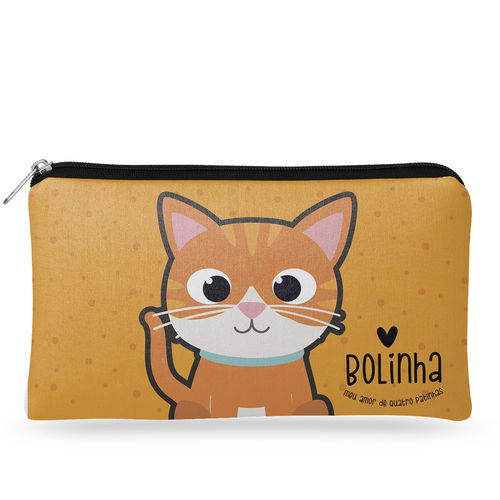 Necessaire Personalizada Gato Laranja