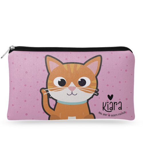 Necessaire Personalizada Gato Laranja