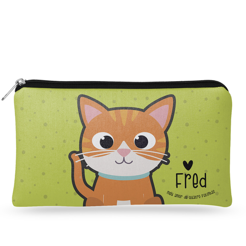Necessaire Personalizada Gato Laranja