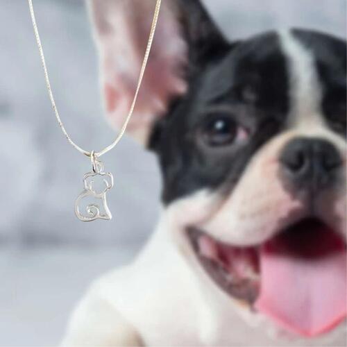 Pingente Vazado para M�e de Cachorro - Prata 925