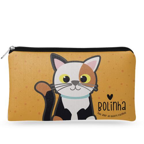 Necessaire Personalizada Gato Tricolor