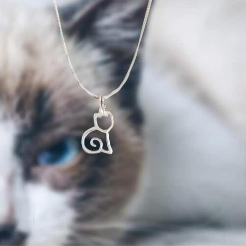Pingente Vazado para M�e de Gato - Prata 925