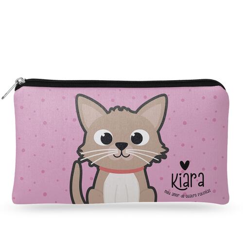 Necessaire Personalizada Gato Creme