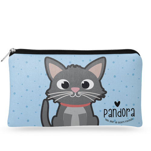 Necessaire Personalizada Gato Cinza