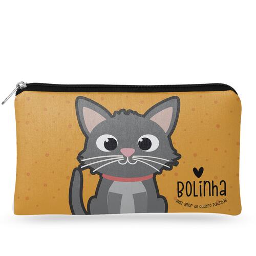 Necessaire Personalizada Gato Cinza