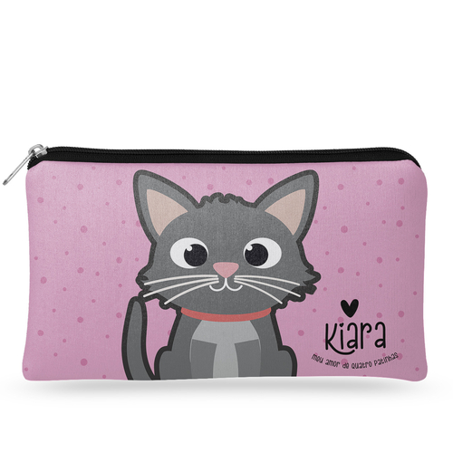 Necessaire Personalizada Gato Cinza