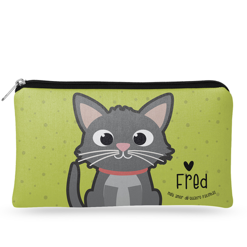 Necessaire Personalizada Gato Cinza