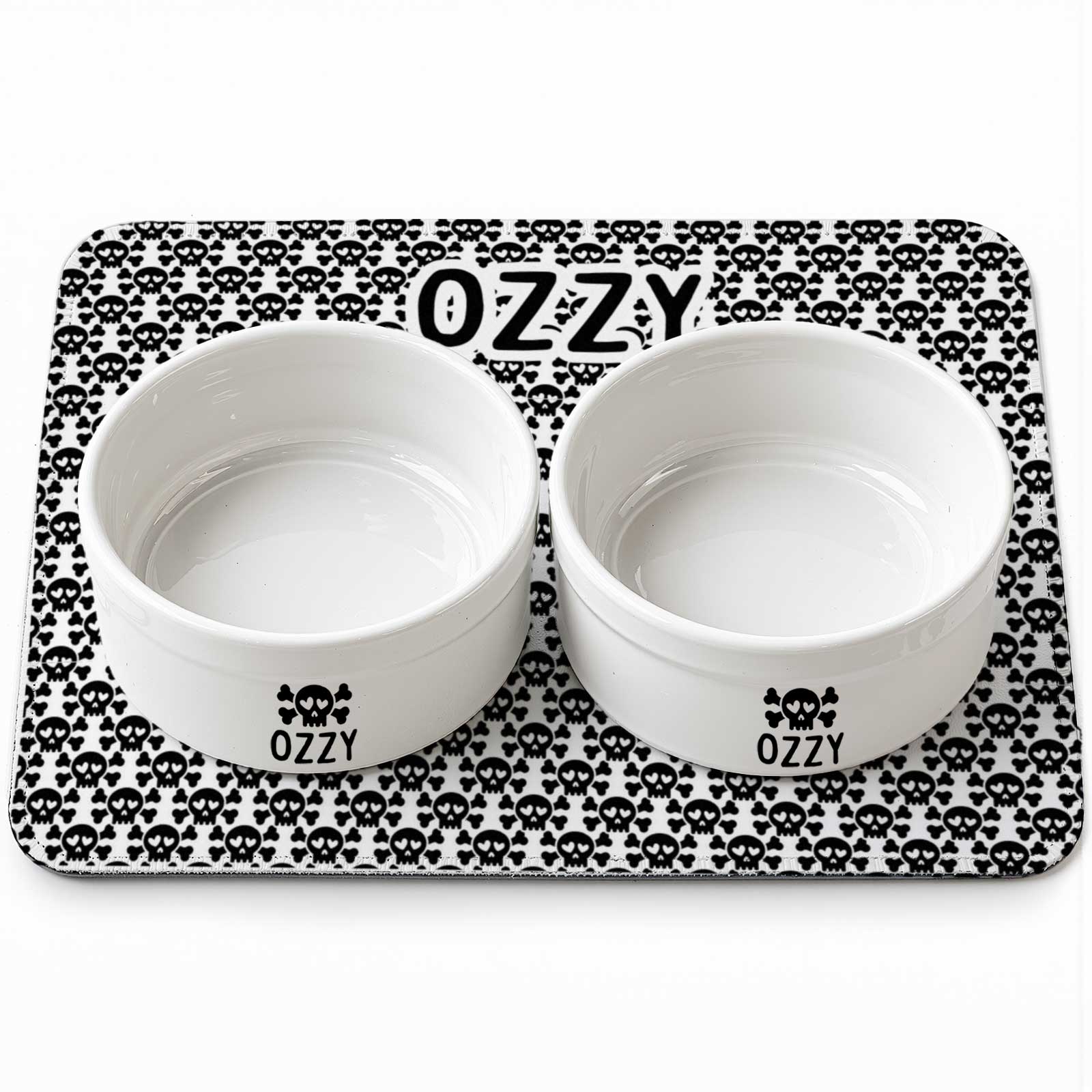 Tapete personalizado Caveiras para comedouro e bebedouro