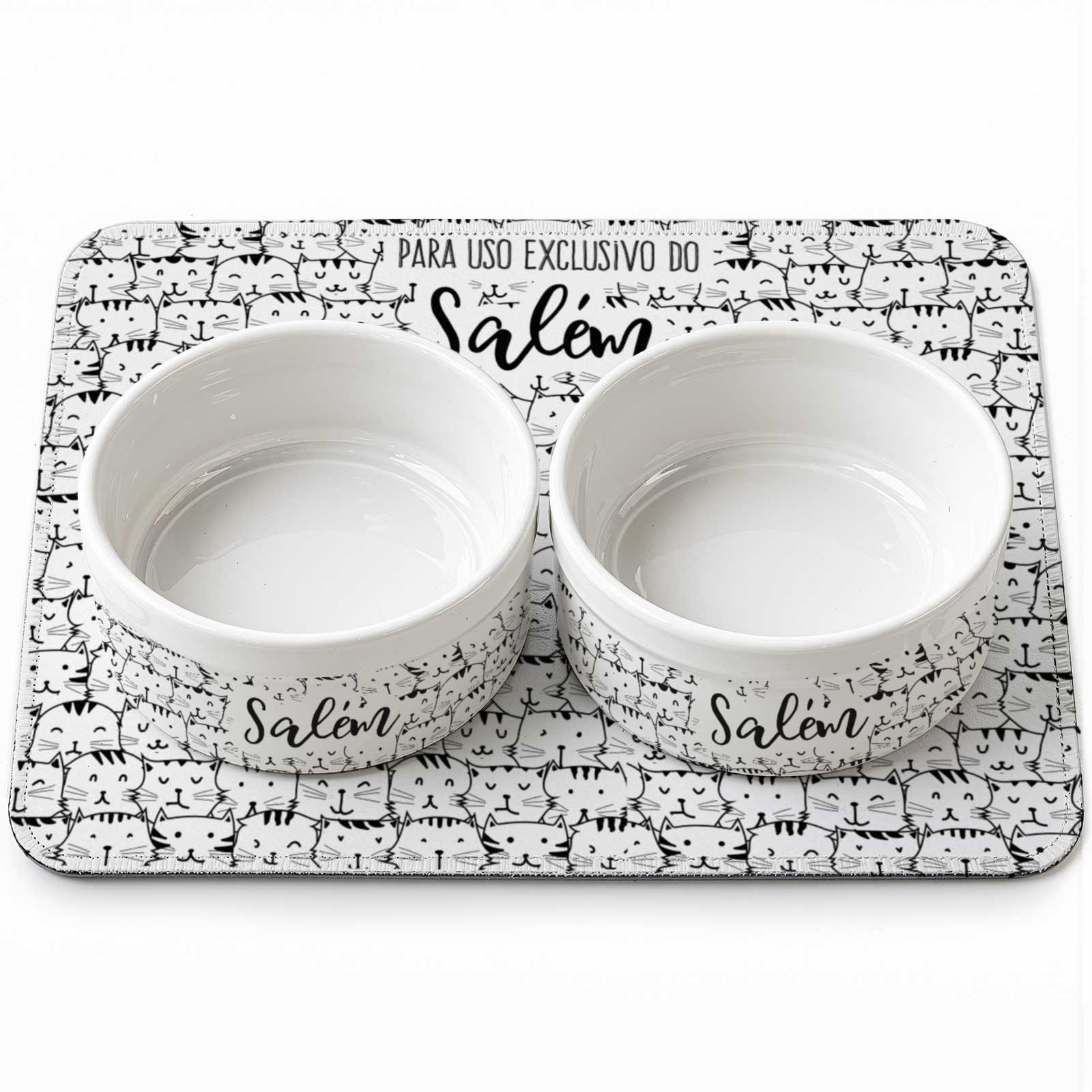 Tapete Gataria personalizado para comedouro e bebedouro de gato