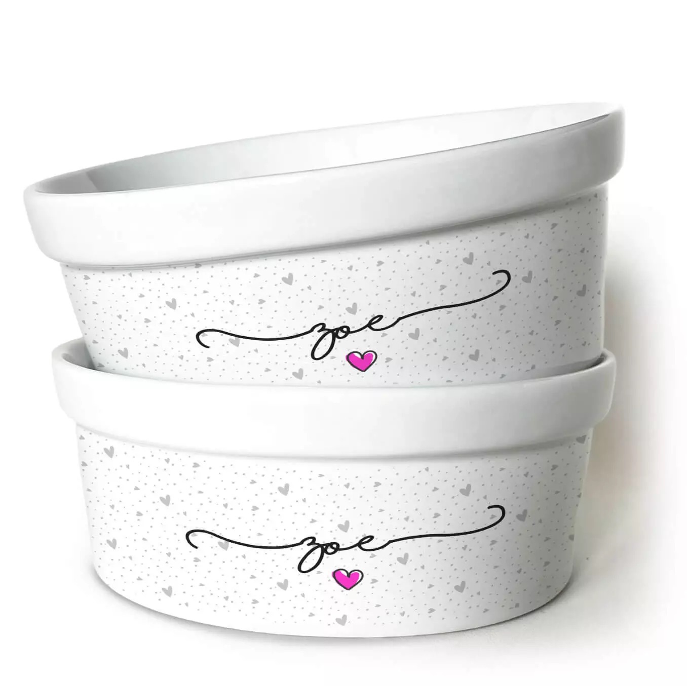 Duas tigelas de cer�mica personalizadas Pot Pet