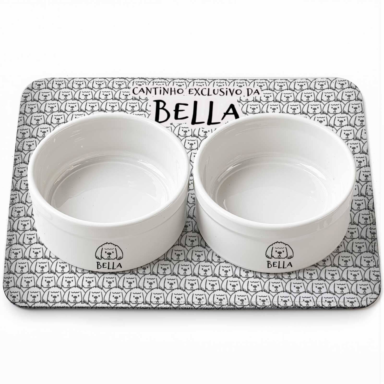 Kit com Tapete para ShihTzu Kit com comedouro bebedouro e tapete para ShihTzu