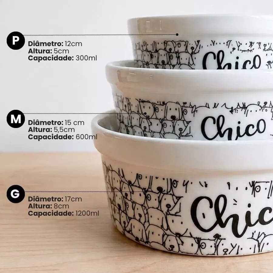 Tigela de cerâmica personalizada Pot Pet