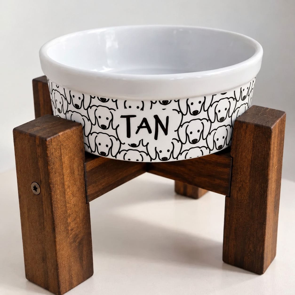 Comedouro personalizado Coleção Carinhas com raça e nome do pet