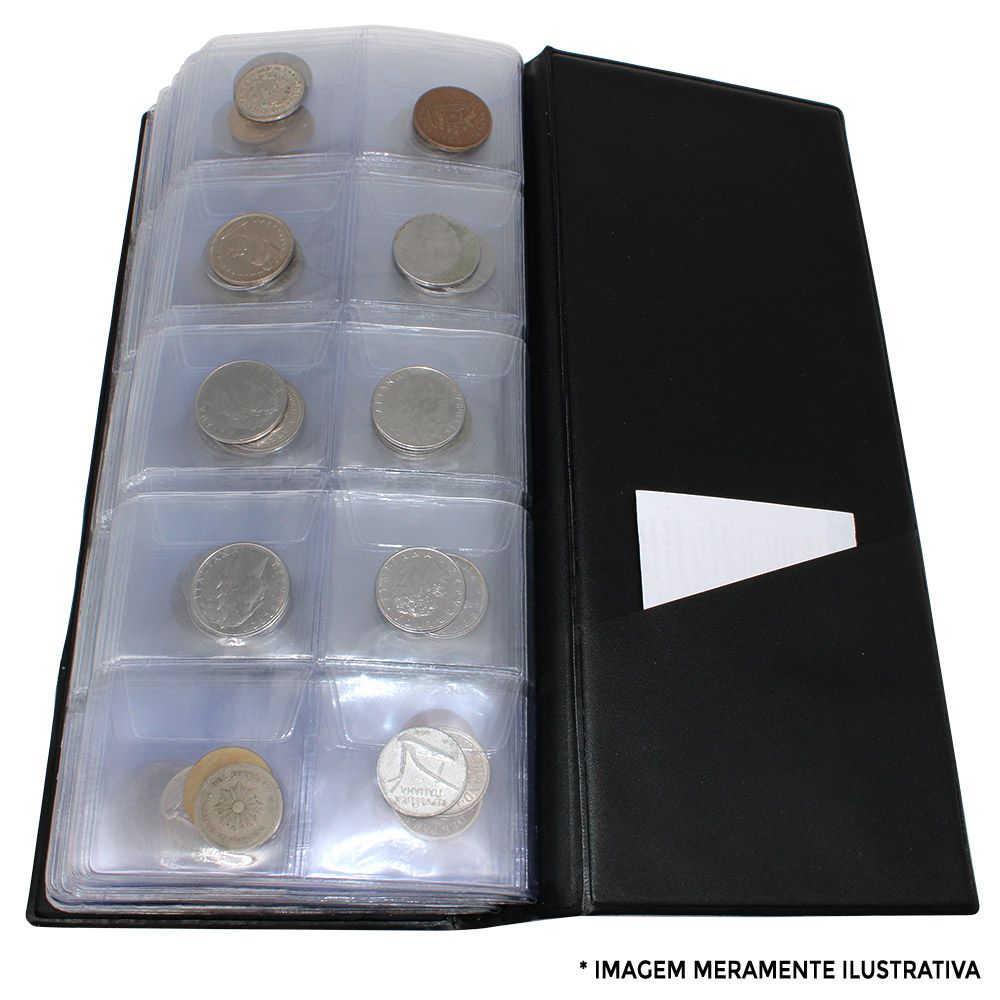 Comprar Álbum Coleção de Moeda Para 200 Moedas Pasta Colecionador