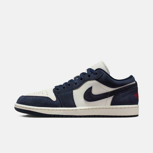 Tênis Air Jordan 1 Low SE Obsidian Suede - Azul