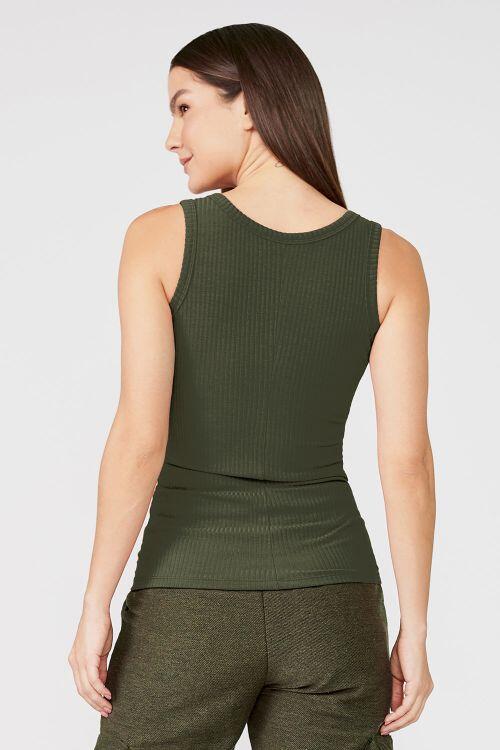 Comprar Camiseta Regata Josie Verde Militar - A Partir