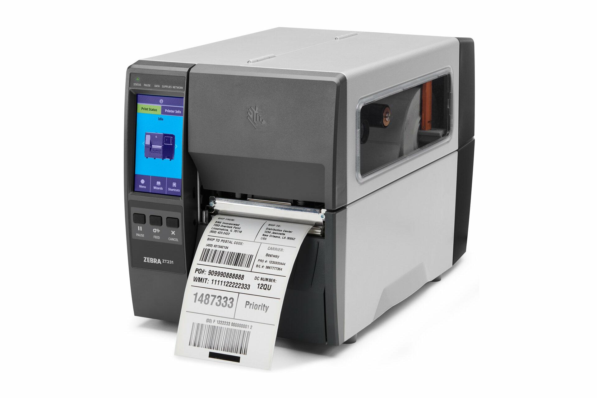Impressora Térmica Etiqueta Zebra Zt231 Transferência Térmica Monocromática Usb, Serial, Ethernet e Bluetooth Bivolt