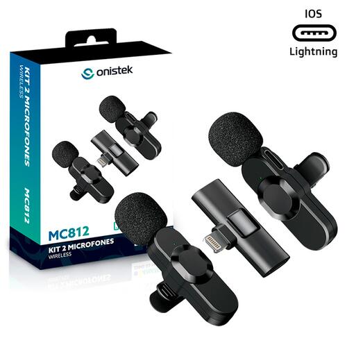 Comprar KIT 2 MICROFONES LAPELA WIRELESS IOS IPHONE ONISTEK ONMC812