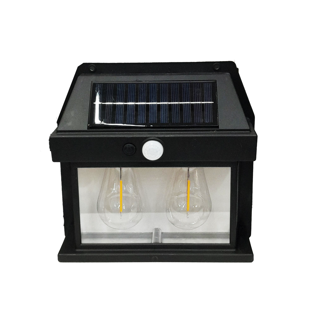 Luminária Arandela com Duas Lâmpadas Solar com Sensor