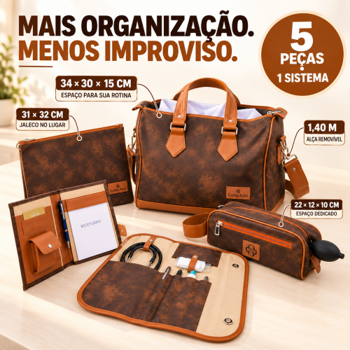 Super Kit Organizador em Vinil Nature Marrom