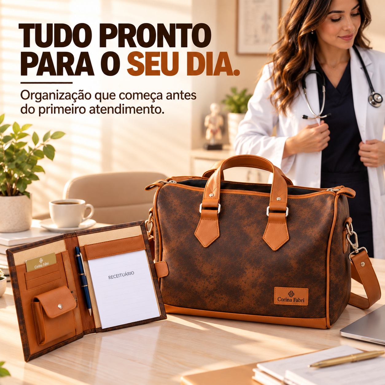 Super Kit Organizador em Vinil Nature Marrom