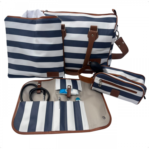 Kit Organizador em Vinil Listado Azul BR