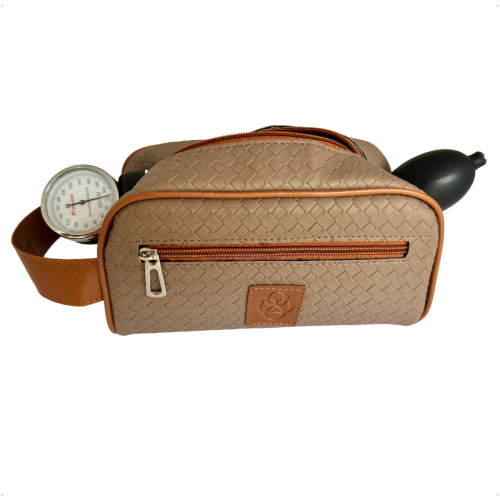 Kit Organizador Médico em Vinil Trançado Marrom