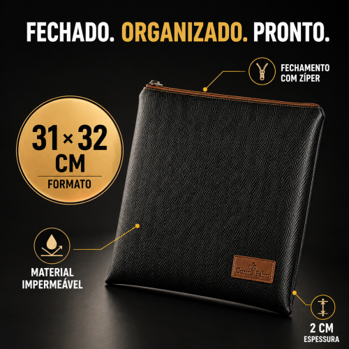 Porta Jaleco em Vinil Versalhes Preto