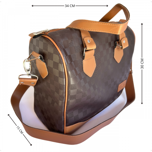 Bolsa Organizadora Médica em Vinil Xadrez Marrom
