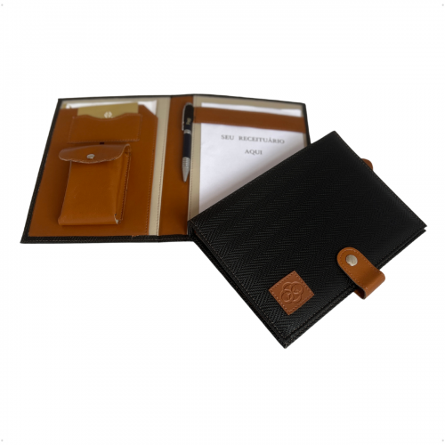Super Kit Organizador Médico em Vinil Versalhes Preto