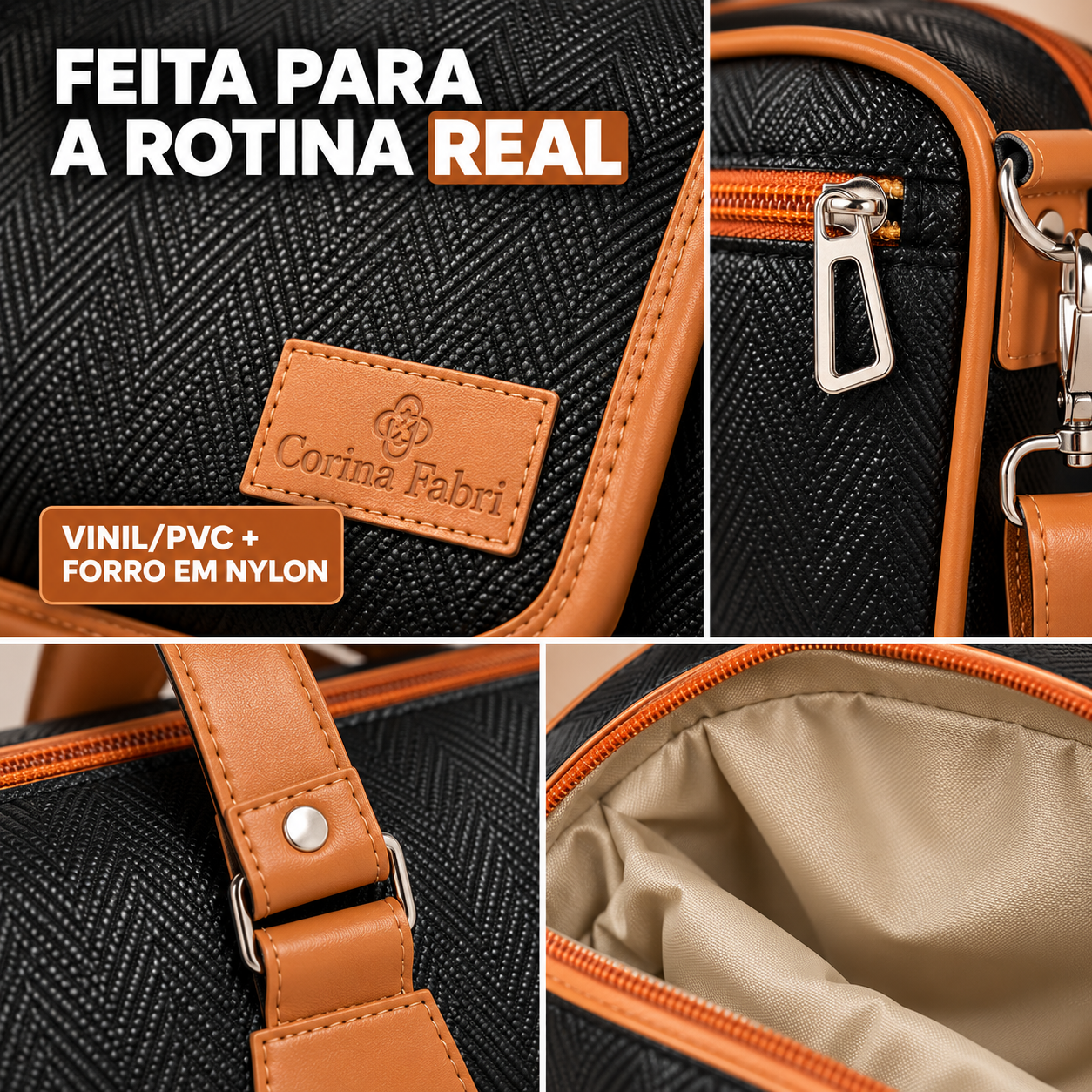 Super Kit Organizador Médico em Vinil Versalhes Preto