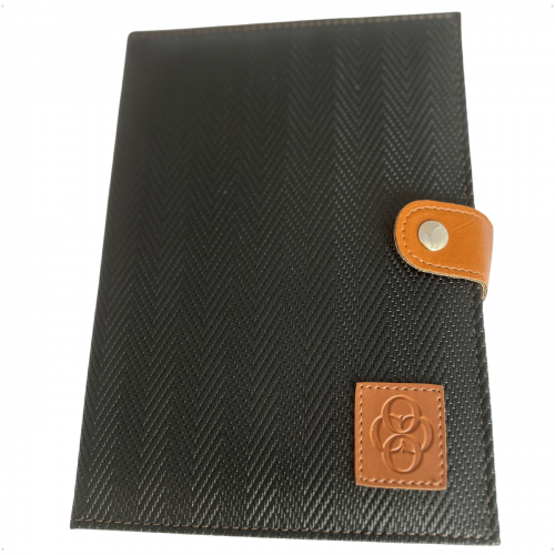 Porta Receituário e Porta Carimbo em Vinil Versalhes Preto