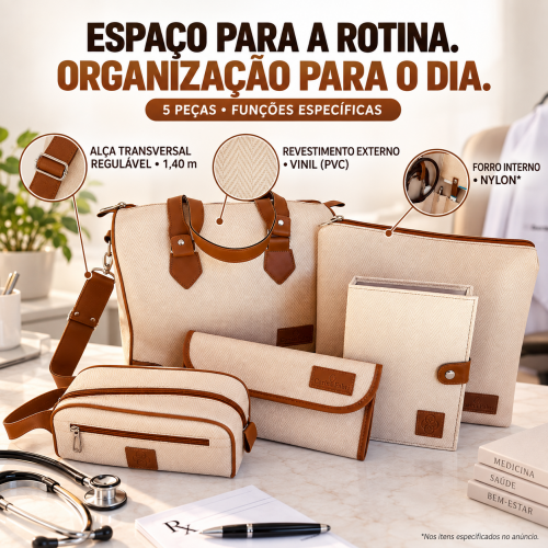 Super Kit Organizador em Vinil Versalhes Marfim
