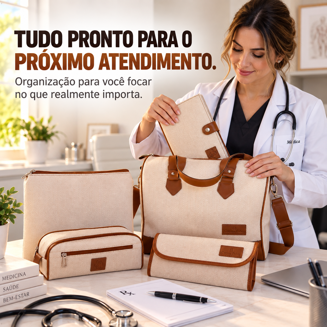 Super Kit Organizador em Vinil Versalhes Marfim