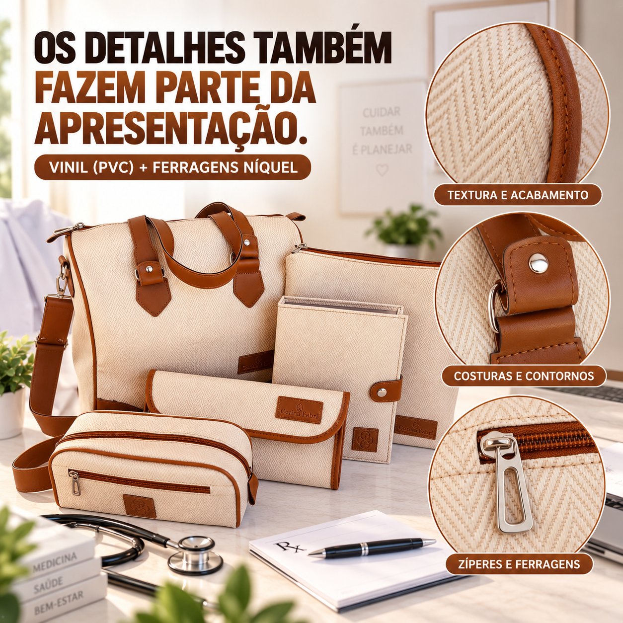 Super Kit Organizador em Vinil Versalhes Marfim
