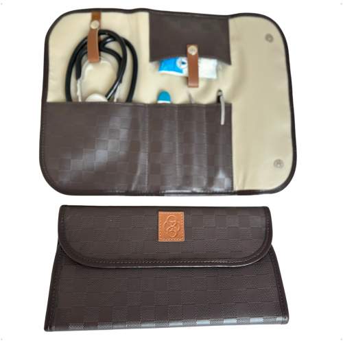Mini Kit Organizador M�dico Masculino Xadrez Marrom BR