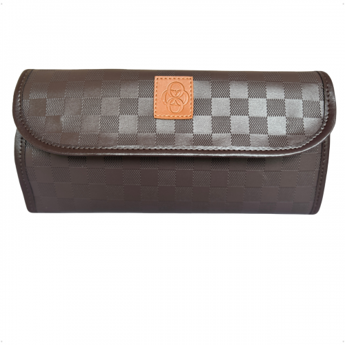 Mini Kit Organizador Médico Masculino Xadrez Marrom BR