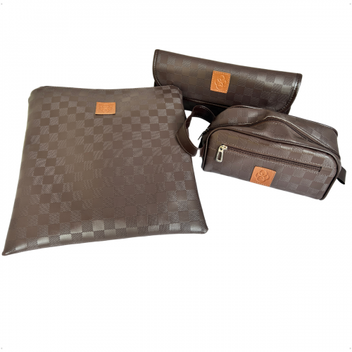 Mini Kit Organizador M�dico Masculino Xadrez Marrom BR