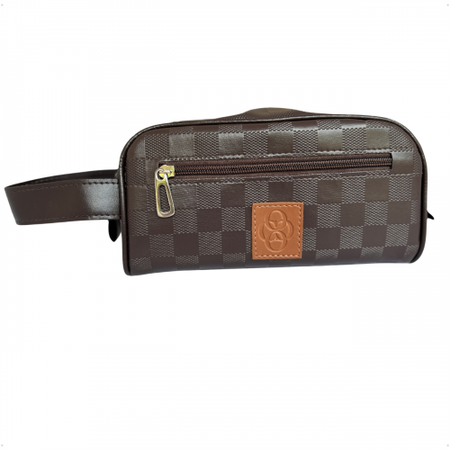 Mini Kit Organizador Médico Masculino Xadrez Marrom BR