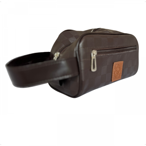 Mini Kit Organizador Médico Masculino Xadrez Marrom BR