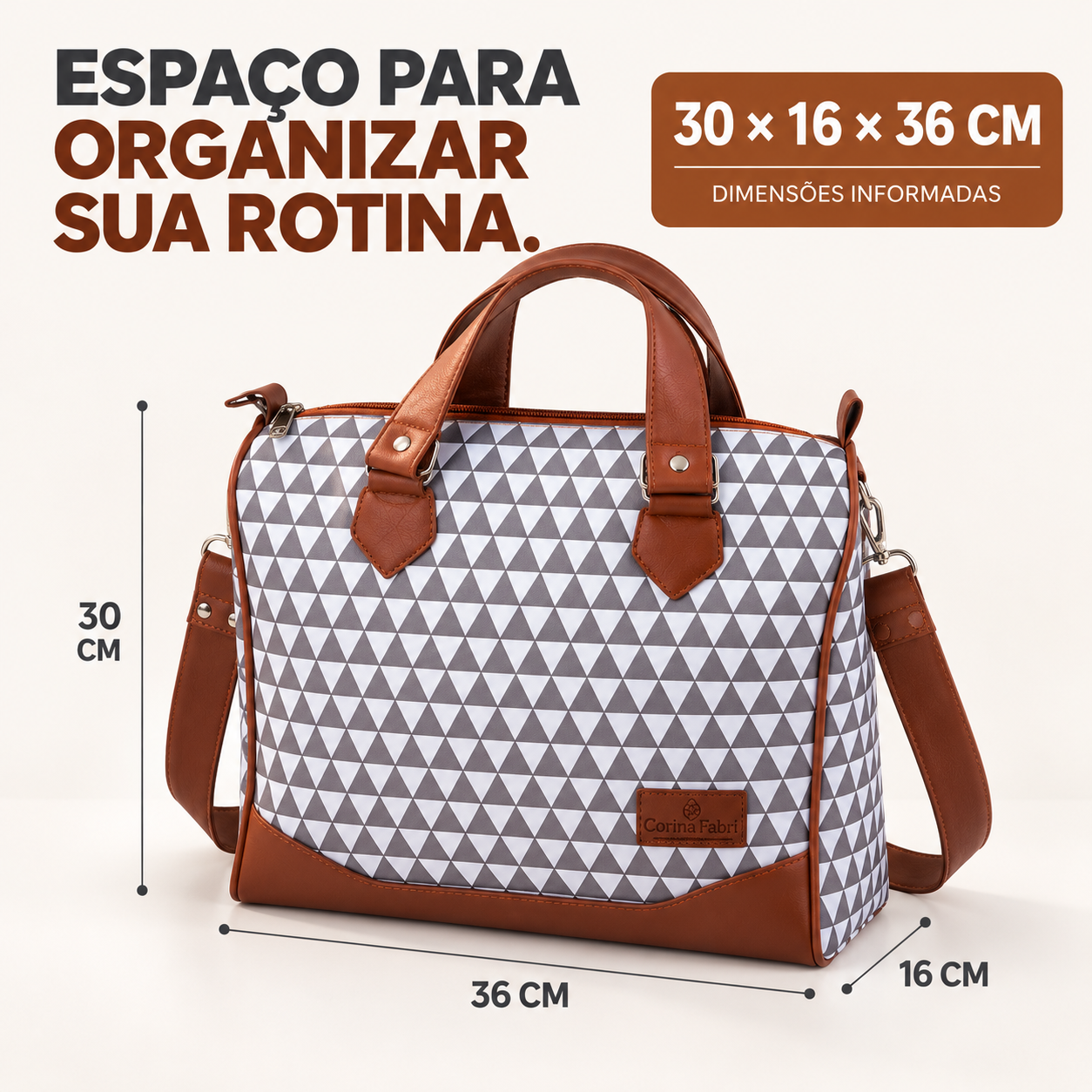 Super Kit Organizador em Vinil Prisma Branco e Marrom BR