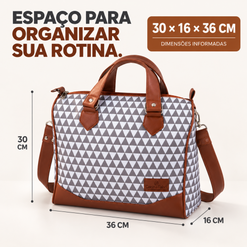 Super Kit Organizador em Vinil Prisma Branco e Marrom BR