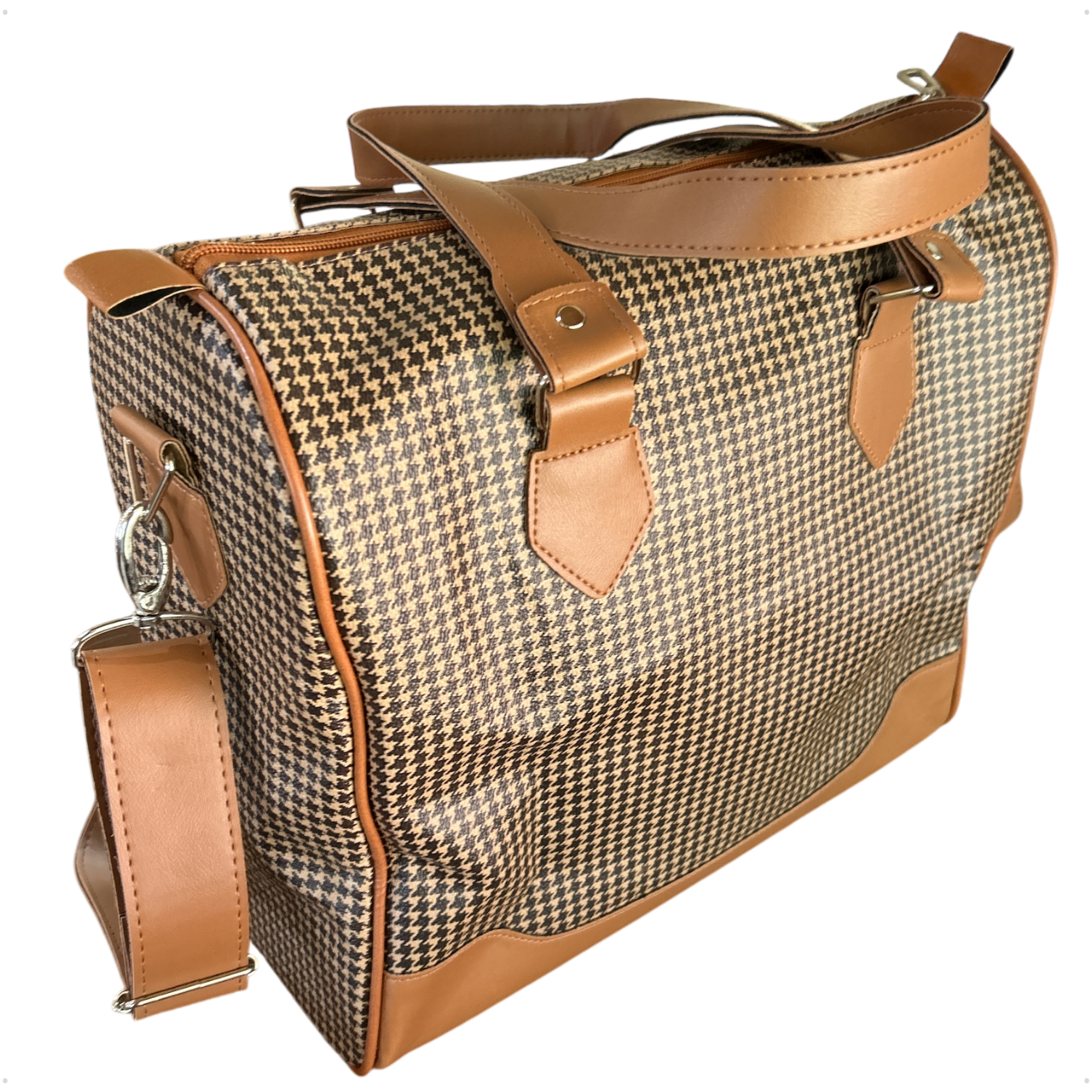 Bolsa Organizadora Médica em Vinil Pied de Poule Castanho