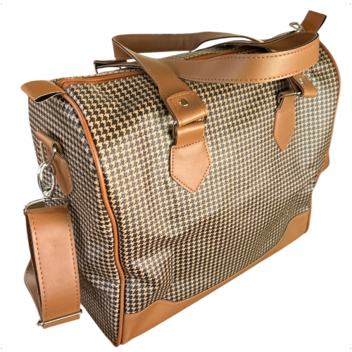 Bolsa Organizadora Médica em Vinil Pied de Poule Castanho