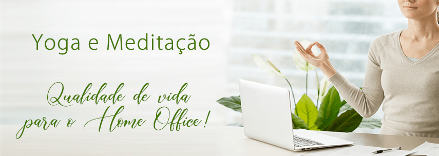 Home office combina com medita��o e yoga