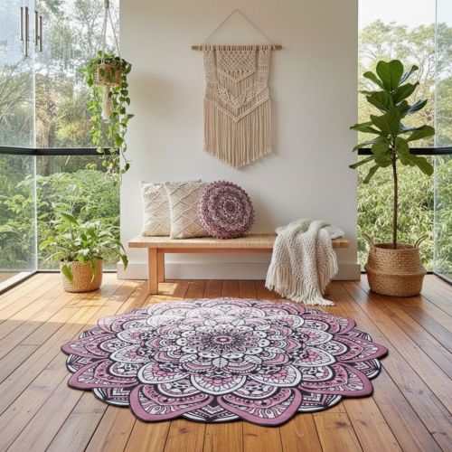 Tapete Mandala Lótus Rose