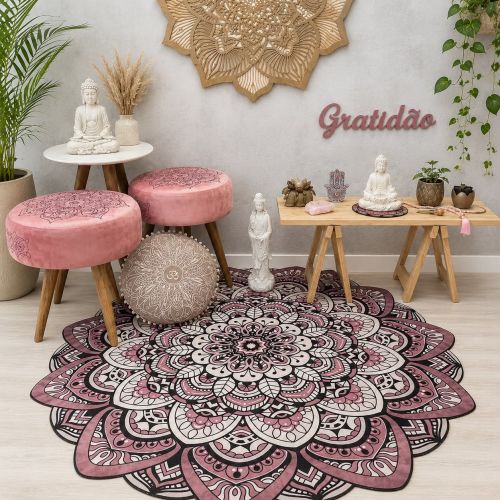 Tapete Mandala Lótus Rose