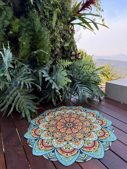 Tapete Mini Mandala Lótus Amarelo